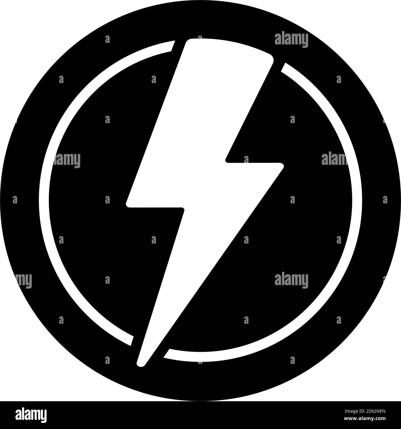 Illustration vectorielle d'icône de logo de cercle de foudre de boulon Illustration de Vecteur