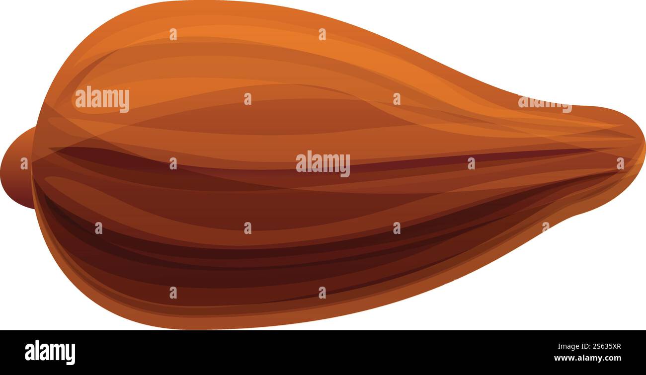 Icône de fruit de cacao marron. Dessin animé de l'icône de vecteur de fruit de cacao brun pour la conception de Web isolé sur fond blanc. Icône de fruit de cacao brun, style de bande dessinée Illustration de Vecteur