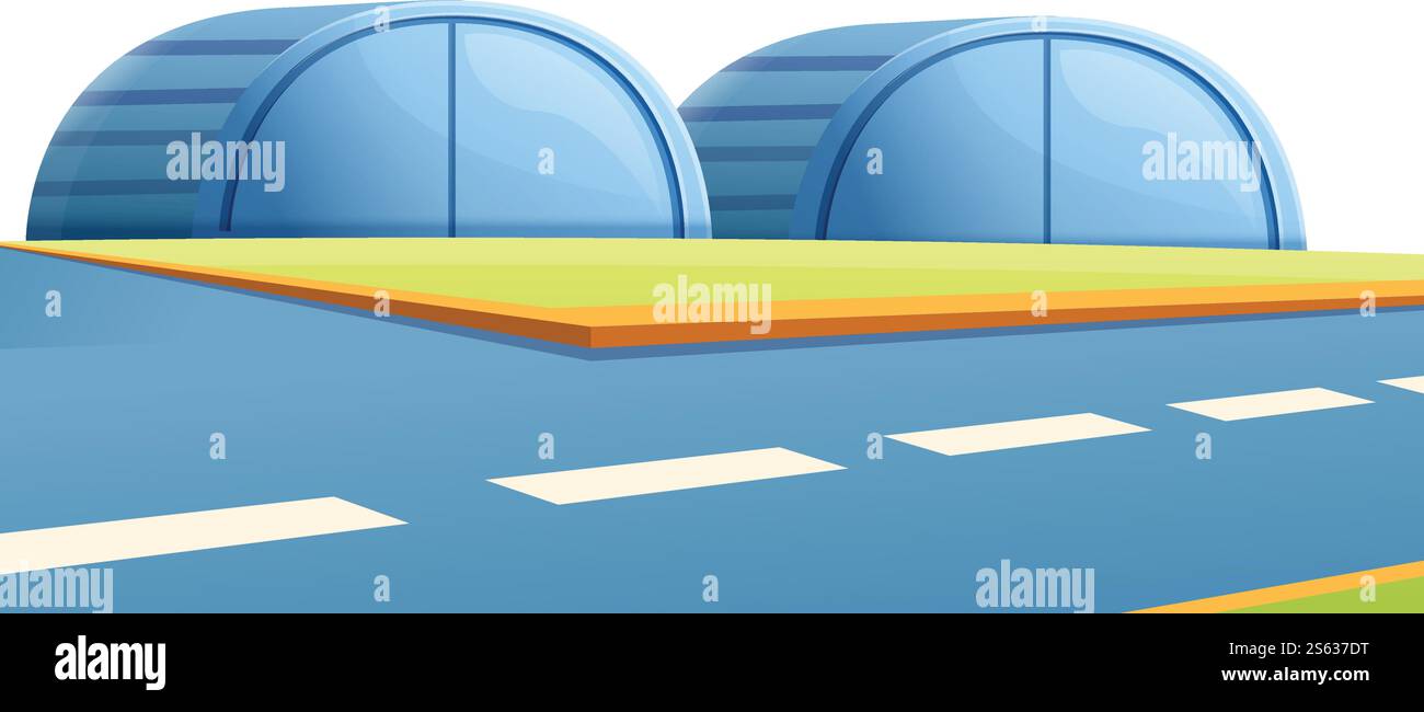 Icône hangar d'aéroport. Dessin animé de l'icône de vecteur de hangar d'aéroport pour la conception de Web isolé sur fond blanc. Icône de hangar d'aéroport, style de dessin animé Illustration de Vecteur