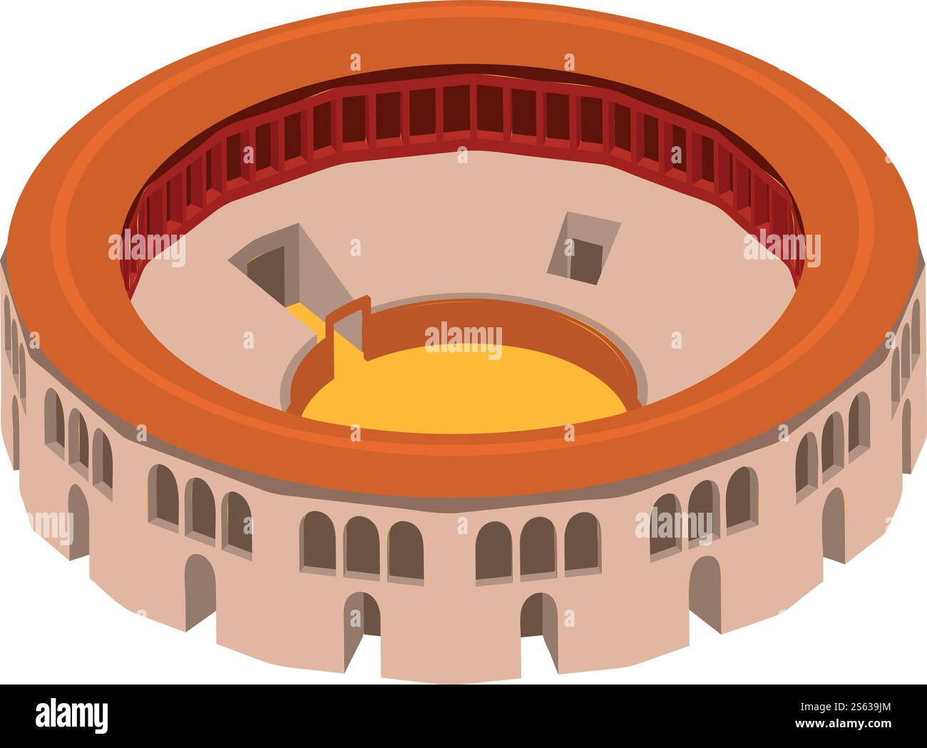 Icône d'arène de gladiateur. Isométrique de l'icône vectorielle d'arène de gladiateur pour la conception de Web isolé sur fond blanc. Icône d'arène de gladiateur, style isométrique Illustration de Vecteur