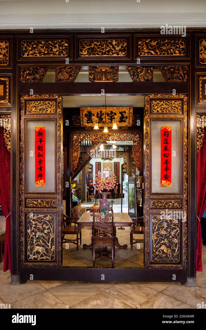 Intérieur du musée du patrimoine Baba Nyonya, Malacca, Malaisie, Asie Banque D'Images