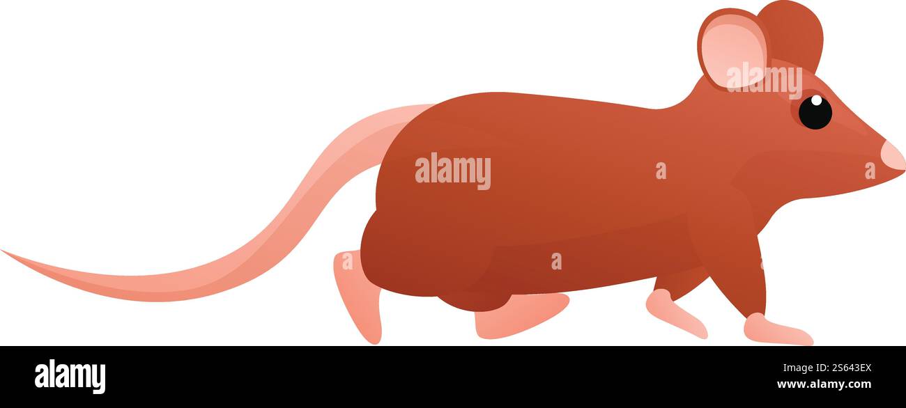 Icône de rat marchant. Dessin animé de l'icône de vecteur de rat marchant pour la conception de Web isolé sur fond blanc. Icône de rat marchant, style de bande dessinée Illustration de Vecteur