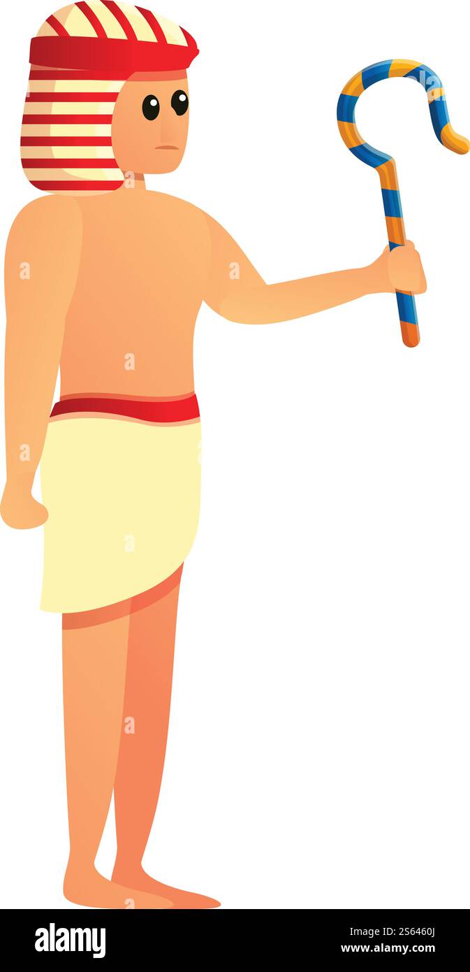 Icône de serviteur pharaon égyptien. Dessin animé de l'icône vectorielle de serviteur de pharaon d'Égypte pour la conception Web isolé sur fond blanc. Icône de serviteur de pharaon d'Égypte, style de bande dessinée Illustration de Vecteur