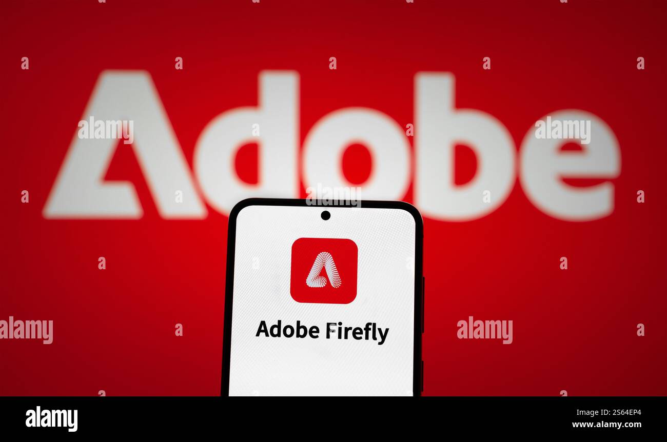 Logo Adobe Firefly affiché sur le smartphone Banque D'Images