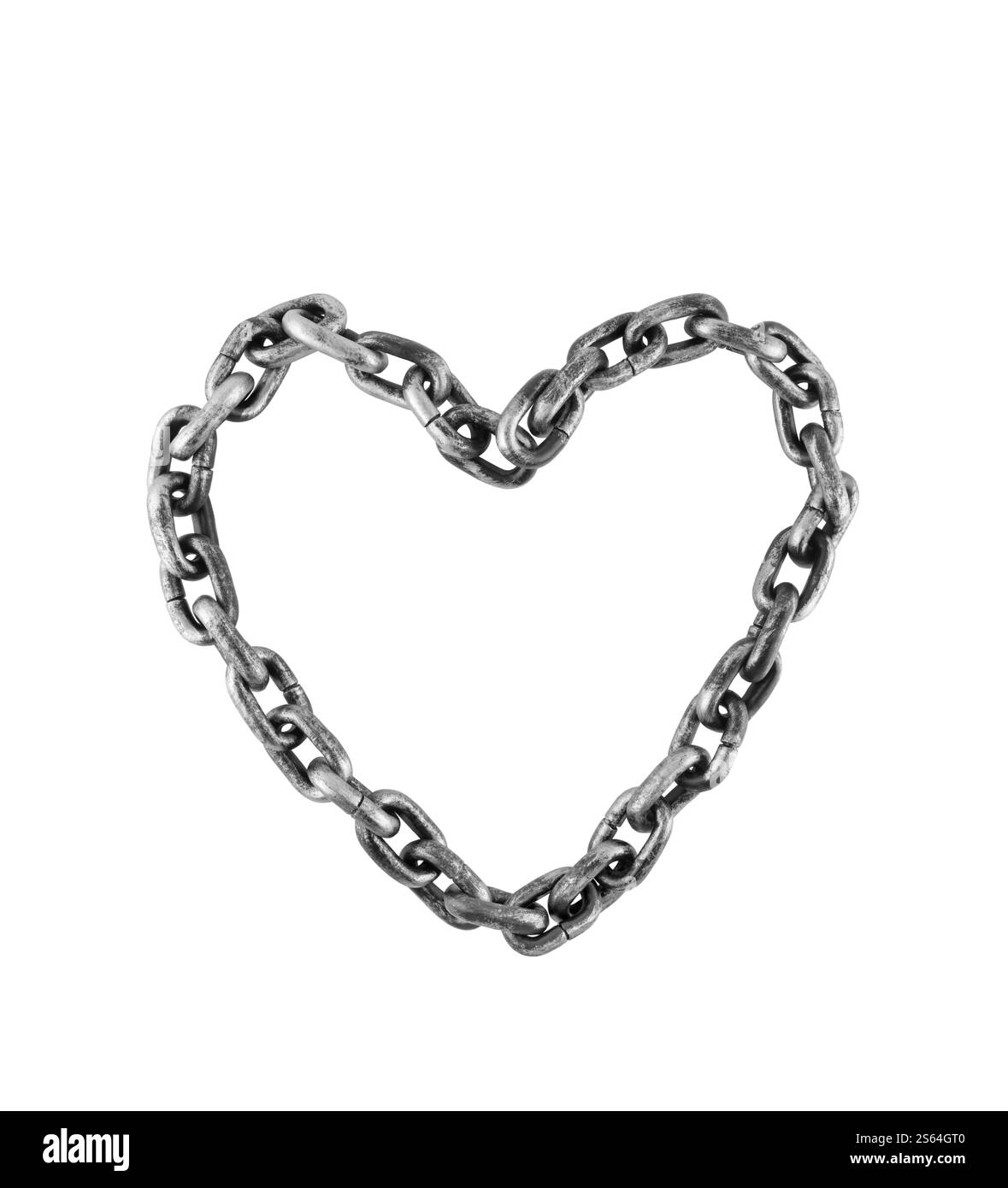 Coeur fait avec de la vieille chaîne en métal isolé sur fond blanc avec chemin de clipping Banque D'Images Coeur fait avec de la vieille chaîne en métal isolé sur fond blanc avec chemin de clipping Banque D'Images