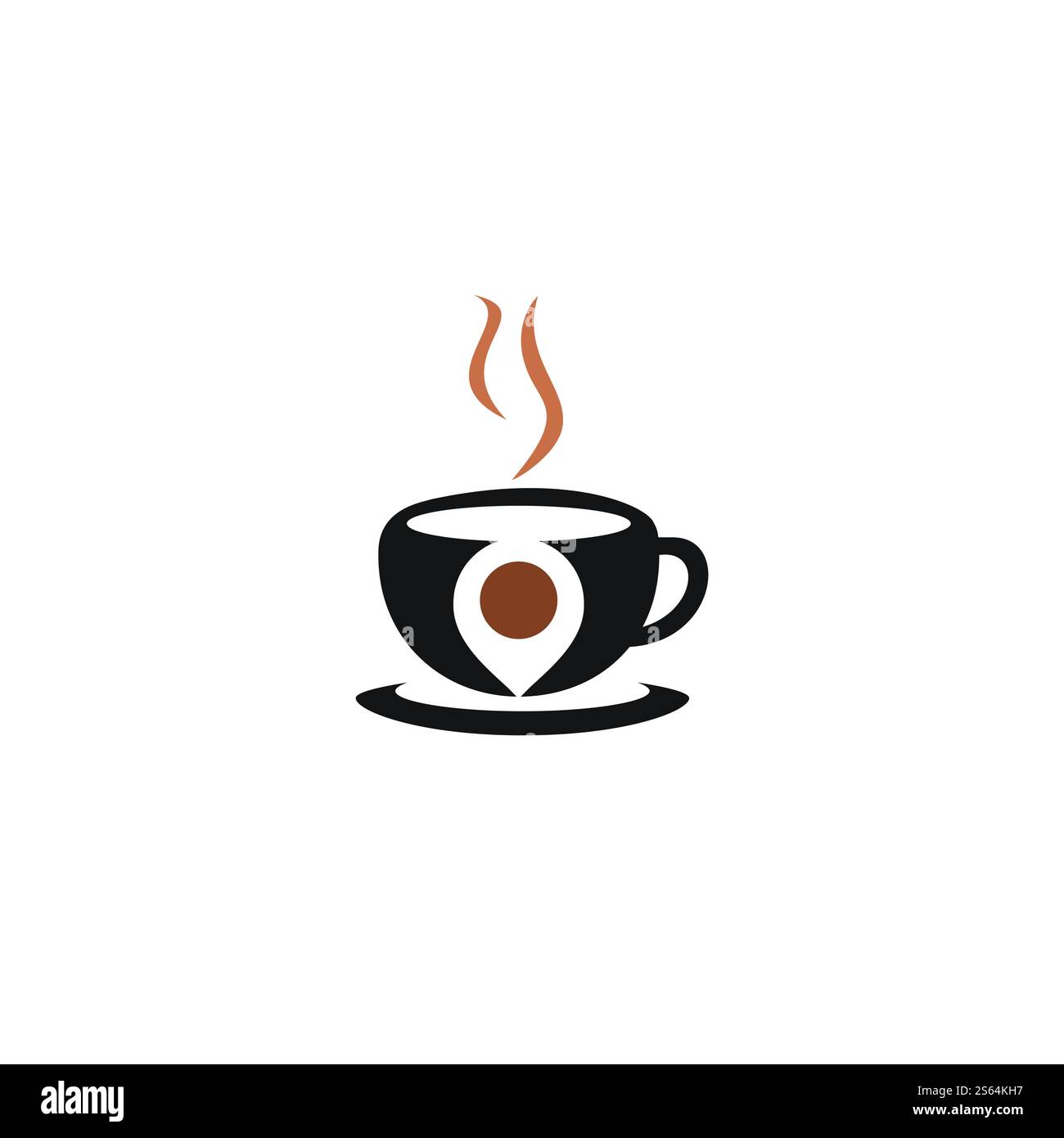 Logo Coffee point. Modèle de logo Coffee Location. Illustration de Vecteur