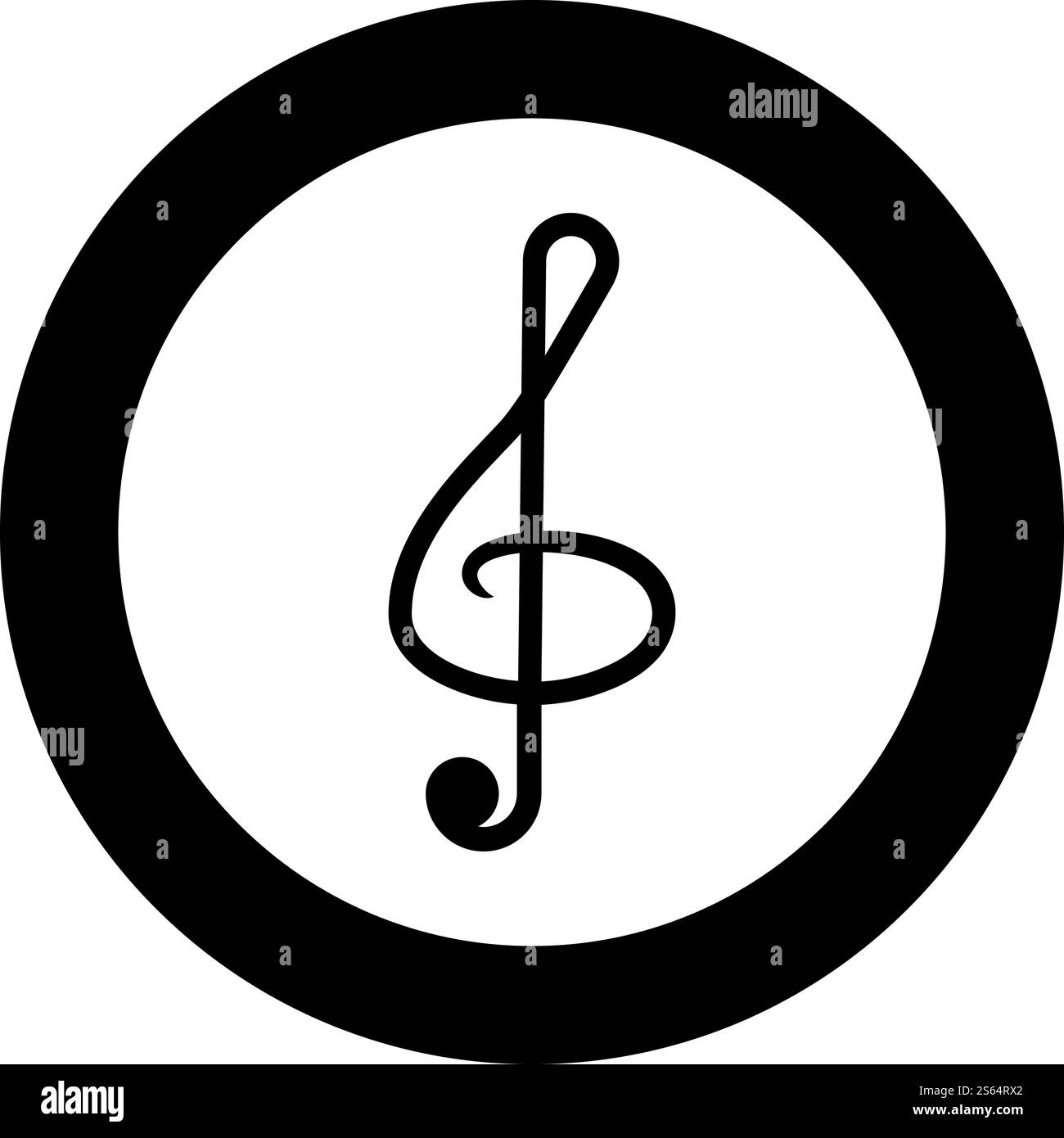 Icône de clef d'aigu dans le cercle rond noir illustration vectorielle de couleur noire plat style image simple. Icône de clef d'aigu dans le cercle rond noir illustration vectorielle de couleur noire image de style plat Illustration de Vecteur