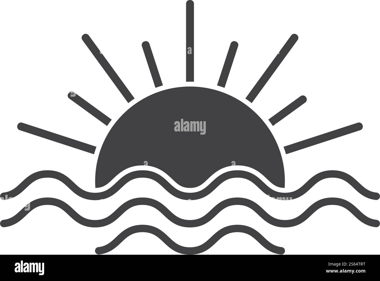 Modèle vectoriel de logo d'illustration de soleil d'été Illustration de Vecteur
