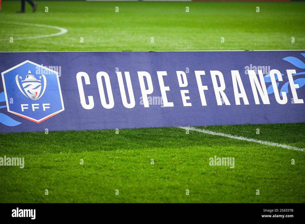 Illustration lors de la Coupe de France, manche du match de football 32 entre le stade de Reims et L'AS Monaco le 14 janvier 2025 au stade Auguste Delaune de Reims, France Banque D'Images