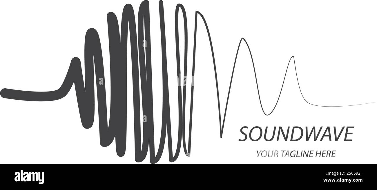 Sound Wave modèle vectoriel logo Illustration de Vecteur