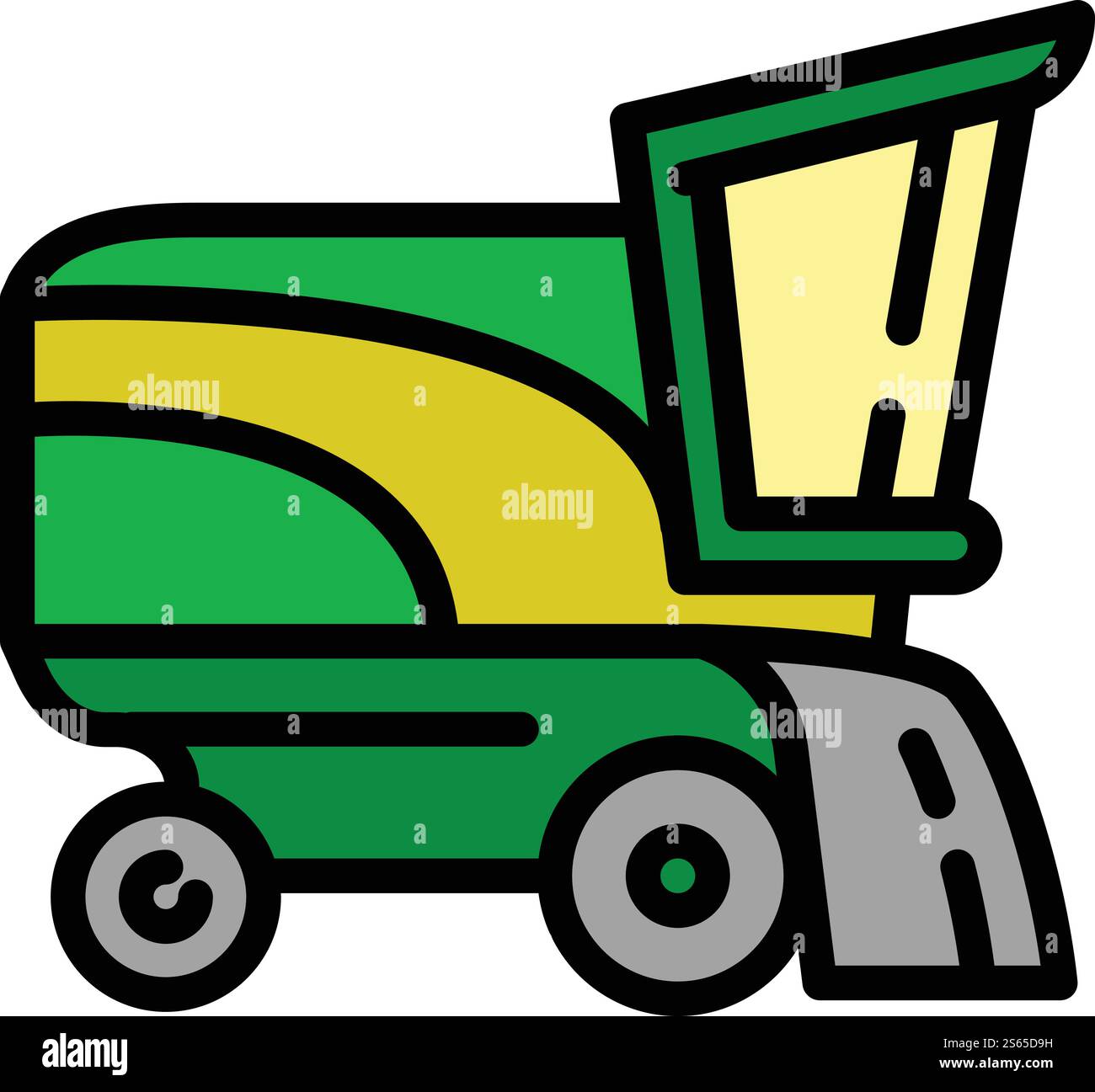 Icône de la moissonneuse-batteuse moderne. Icône vectorielle de combinaison moderne pour la conception Web isolé sur fond blanc. Icône de combinaison moderne, style de contour Illustration de Vecteur