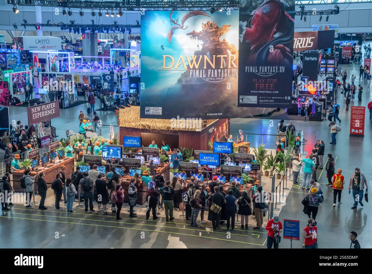 Joueurs à PAX East, Boston, États-Unis. Banque D'Images