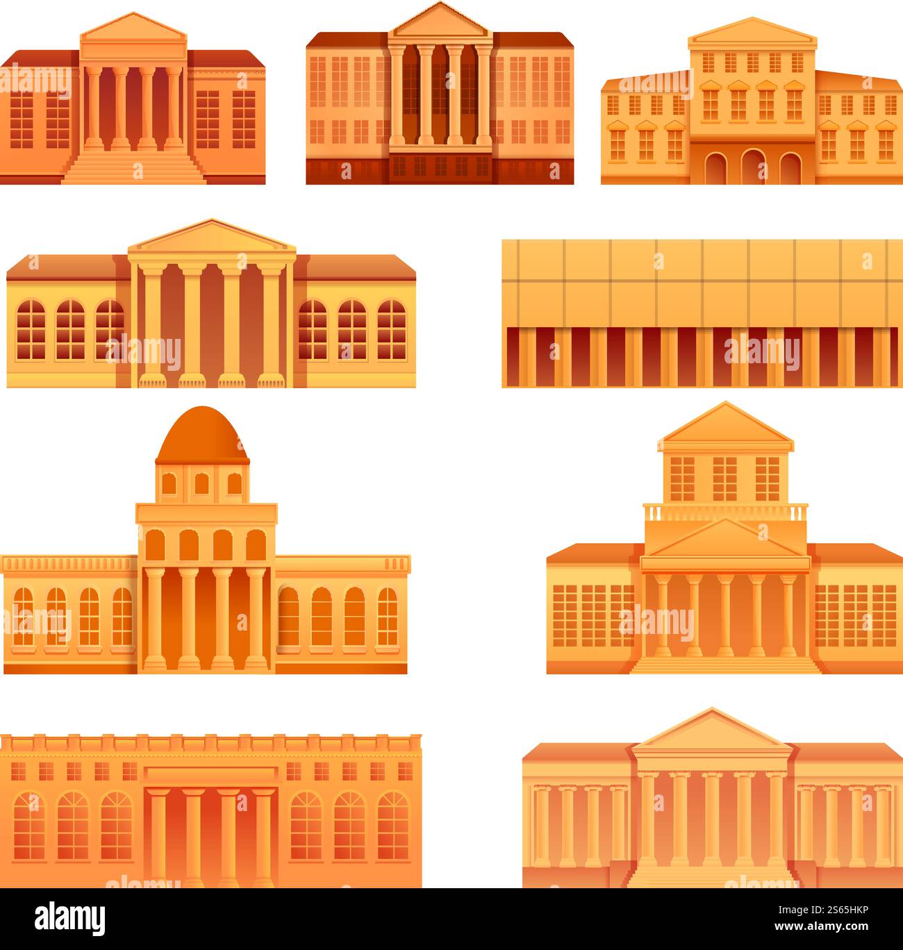 Ensemble d'icônes du musée du théâtre. Ensemble de dessins animés d'icônes vectorielles de musée de théâtre pour la conception Web. Icônes de musée de théâtre définies, style de bande dessinée Illustration de Vecteur