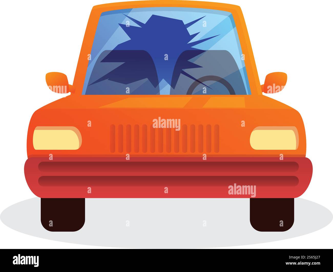 Icône de fenêtre de voiture cassée. Dessin animé de l'icône de vecteur de fenêtre de voiture cassée pour la conception de Web isolé sur fond blanc. Icône de fenêtre de voiture cassée, style de dessin animé Illustration de Vecteur