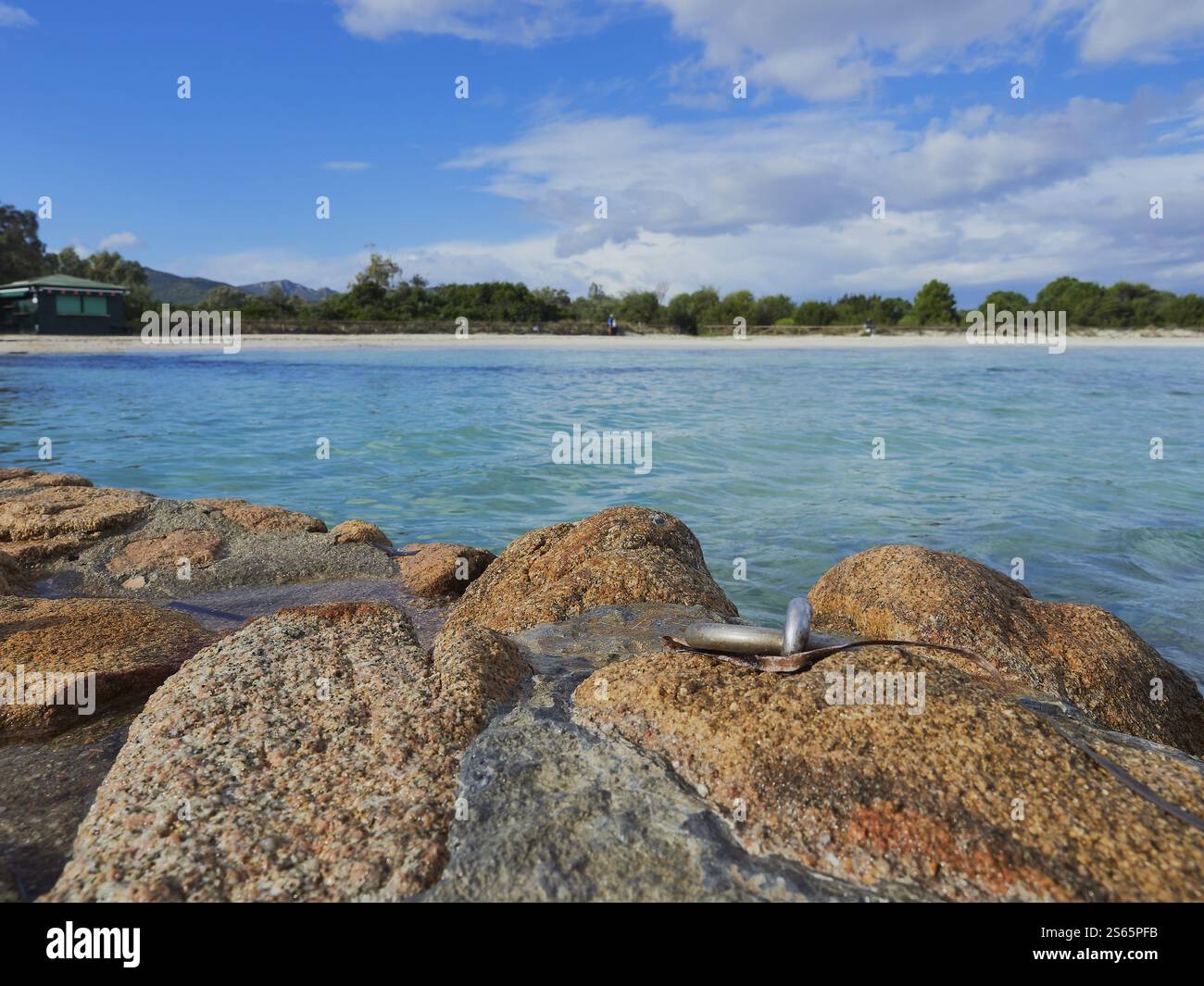 Une image de la belle mer de Cala Brandinchi en Sardaigne, Italie, Europe Banque D'Images