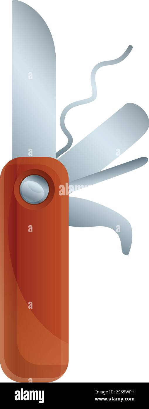 Icône de couteau touristique. Dessin animé de l'icône vectorielle de couteau touristique pour la conception Web isolé sur fond blanc. Icône de couteau touristique, style de bande dessinée Illustration de Vecteur