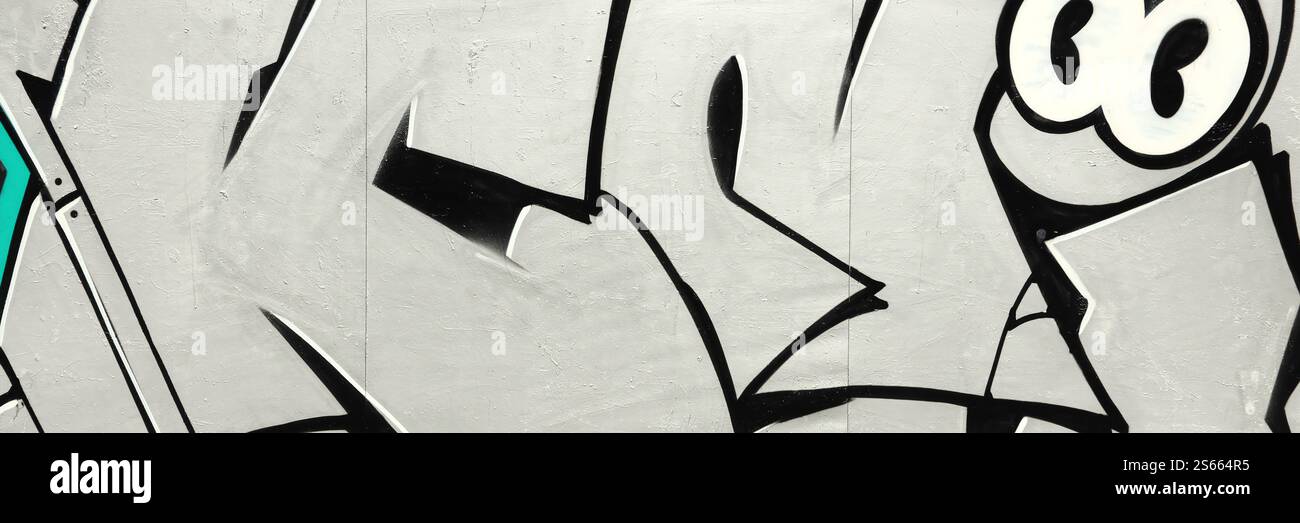 Fond coloré de graffiti peinture d'art avec des bandes d'aérosol brillantes sur le mur en métal. Pièce d'art de rue Old School faite avec de la peinture en aérosol Banque D'Images