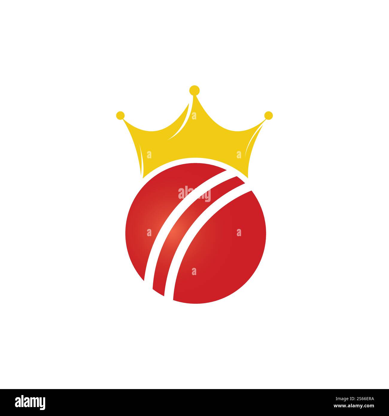 Logo de cricket King Vector. Modèle de motif icône de balle de cricket et de couronne. Illustration de Vecteur