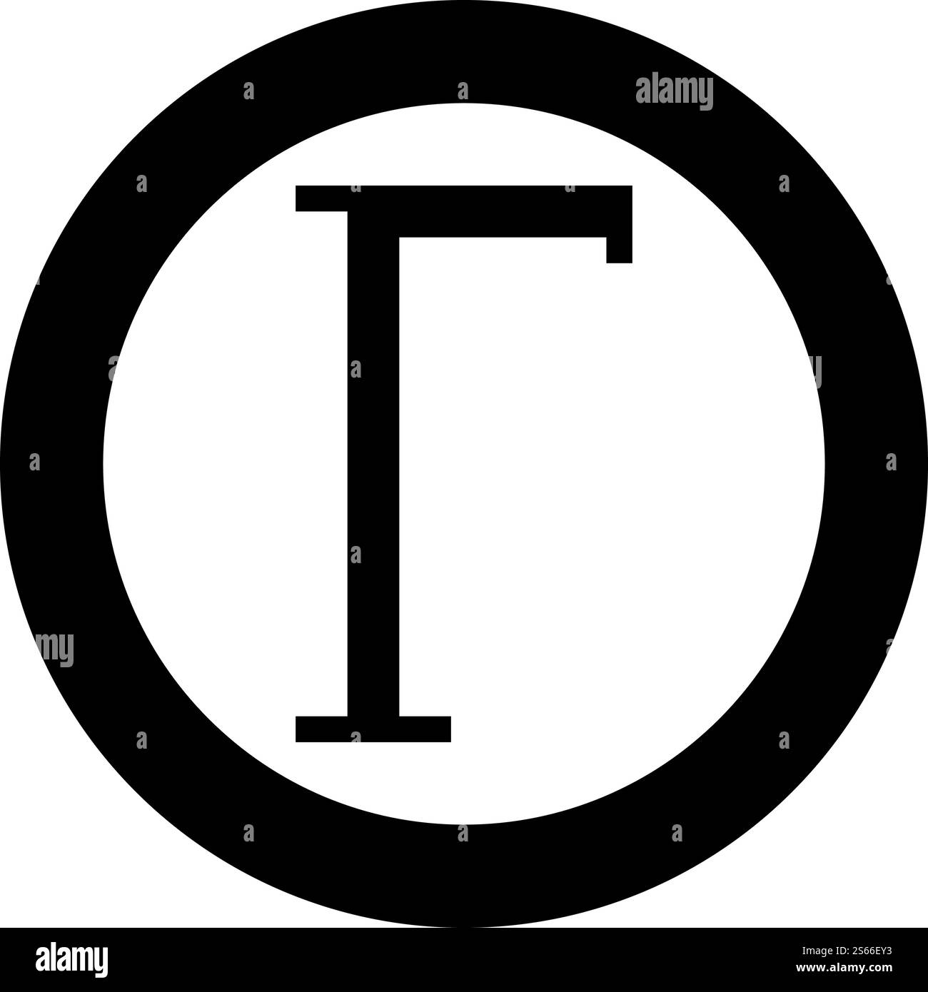 Gamma symbole grec majuscule majuscule icône de police dans le cercle rond noir illustration vectorielle de couleur noire style plat image simple. Gamma symbole grec majuscule majuscule icône de police dans le cercle rond noir illustration vectorielle de couleur noire image de style plat Illustration de Vecteur