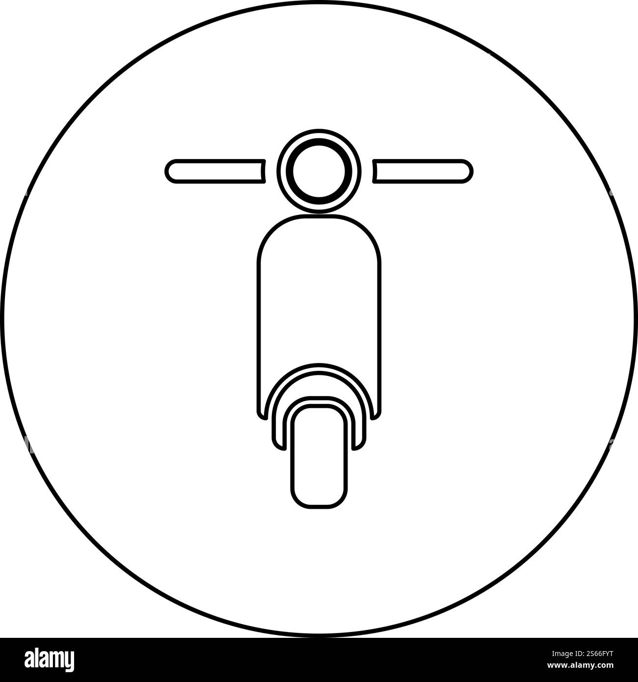 Scooter Motorcycle Motobike Delivery concept cyclomoteur icône d'expédition dans le cercle rond contour noir illustration vectorielle de couleur plate style image simple. Scooter Motorcycle Motobike Delivery concept cyclomoteur icône d'expédition dans le cercle rond contour noir illustration vectorielle de couleur noire image de style plat Illustration de Vecteur