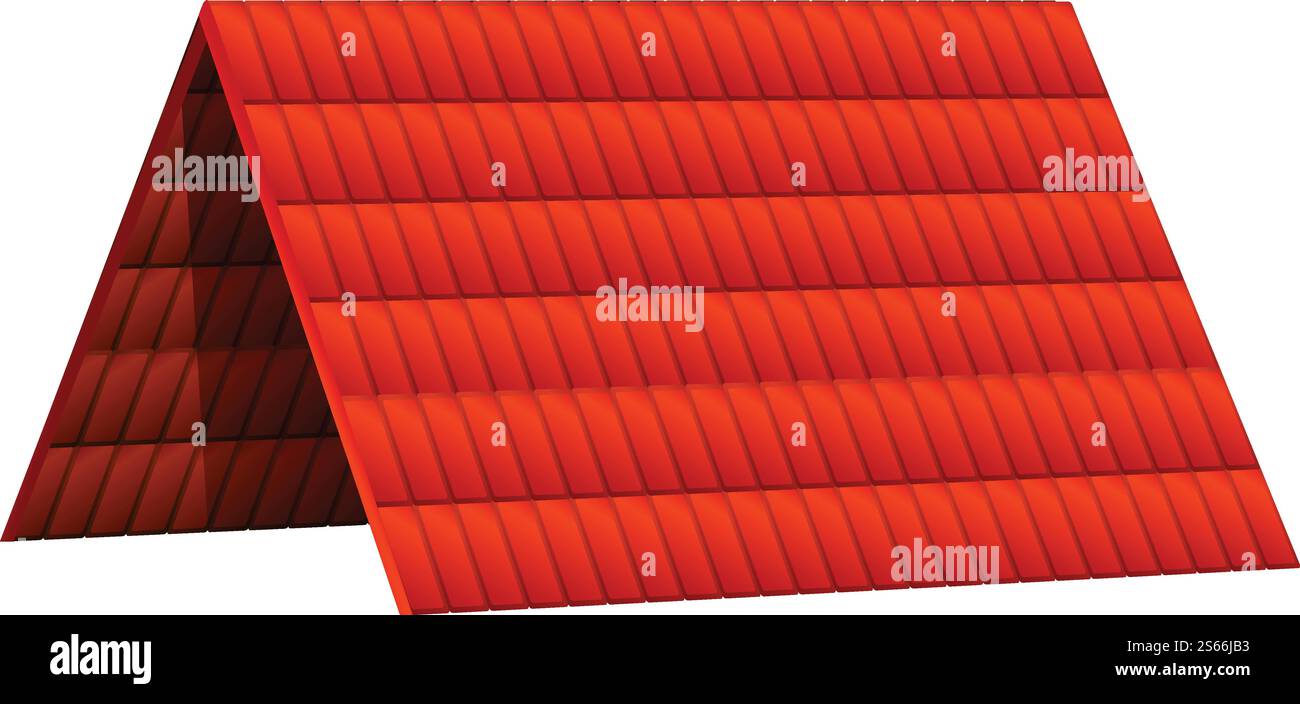 Icône de support de toit rouge. Dessin animé de l'icône de vecteur de stand de toit rouge pour la conception Web isolé sur fond blanc. Icône rouge de stand de toit, style de bande dessinée Illustration de Vecteur