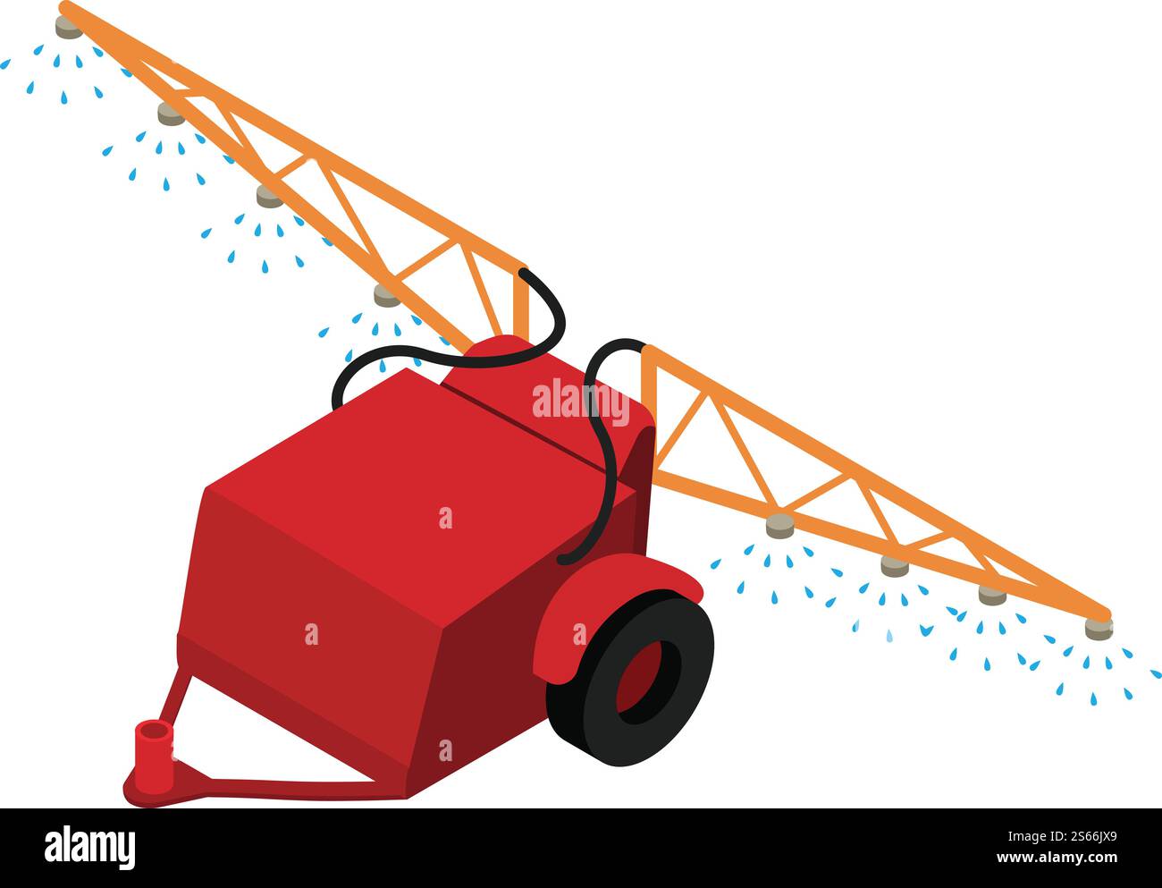 Icône de remorque de pulvérisation agricole. Isométrique de l'icône de vecteur de remorque de pulvérisation de ferme pour la conception de Web isolé sur fond blanc. Icône de remorque de pulvérisation agricole, style isométrique Illustration de Vecteur