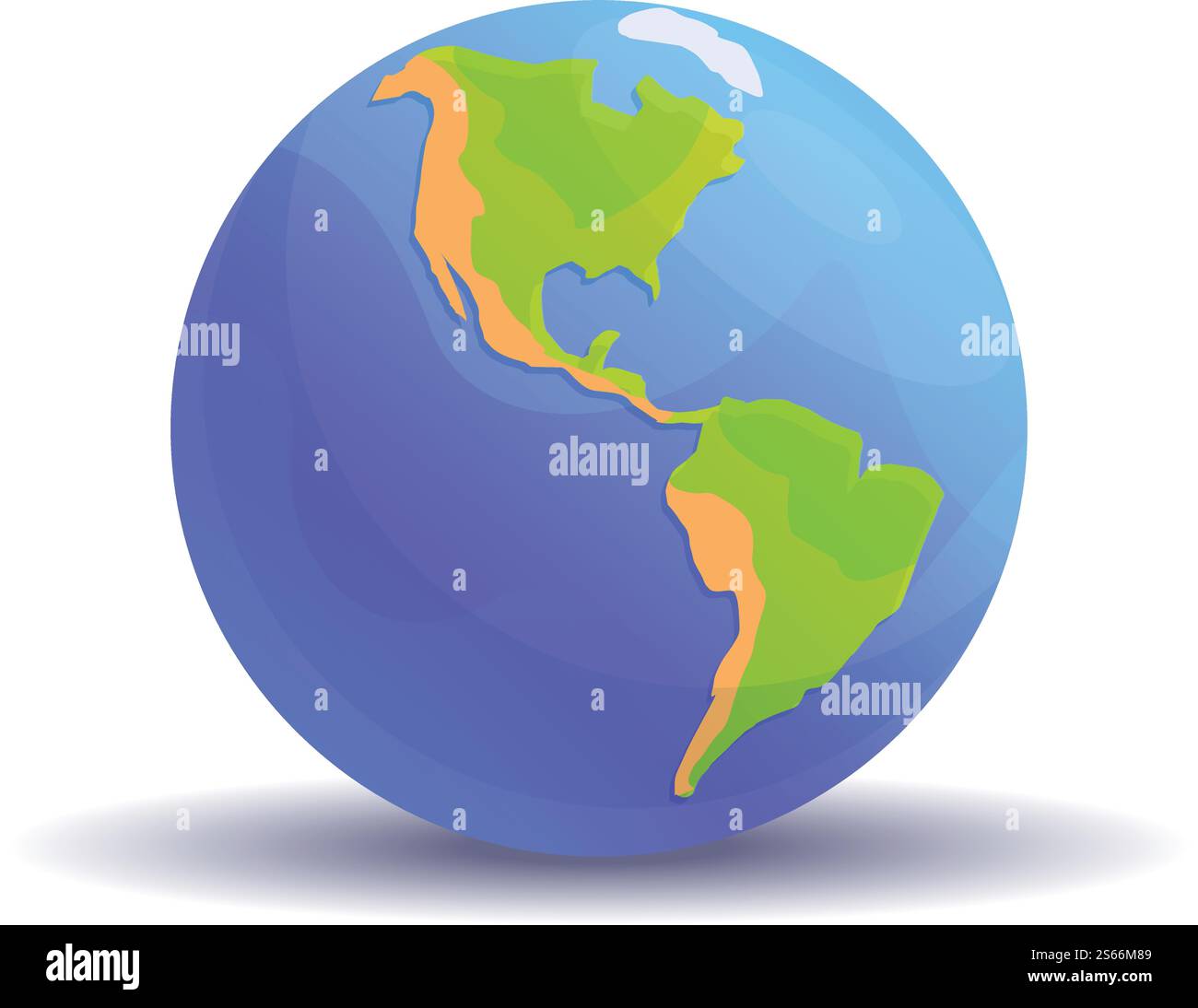 Icône de globe amérique du Nord et du Sud. Dessin animé de l'icône de vecteur de globe nord-sud de l'amérique pour la conception de Web isolé sur fond blanc. Icône de globe d'amérique du Nord du Sud, style de bande dessinée Illustration de Vecteur