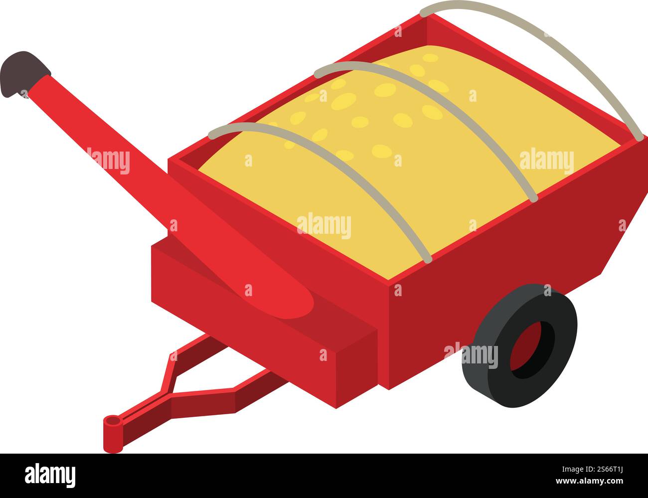 Icône de remorque de récolte. Isométrique de l'icône de vecteur de remorque de grain de récolte pour la conception de Web isolé sur fond blanc. Icône de remorque de grain de récolte, style isométrique Illustration de Vecteur