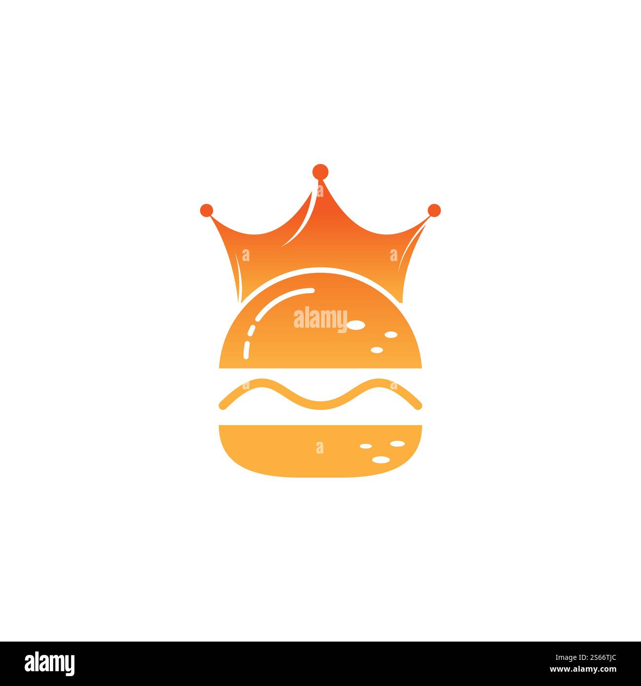 Logo Burger King Vector. Concept de Burger avec logo représentant une couronne. Illustration de Vecteur