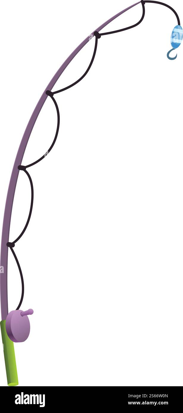Icône de canne à pêche d'activité. Dessin animé de l'icône de vecteur de canne à pêche d'activité pour la conception de Web isolé sur fond blanc. Icône de canne à pêche d'activité, style de dessin animé Illustration de Vecteur