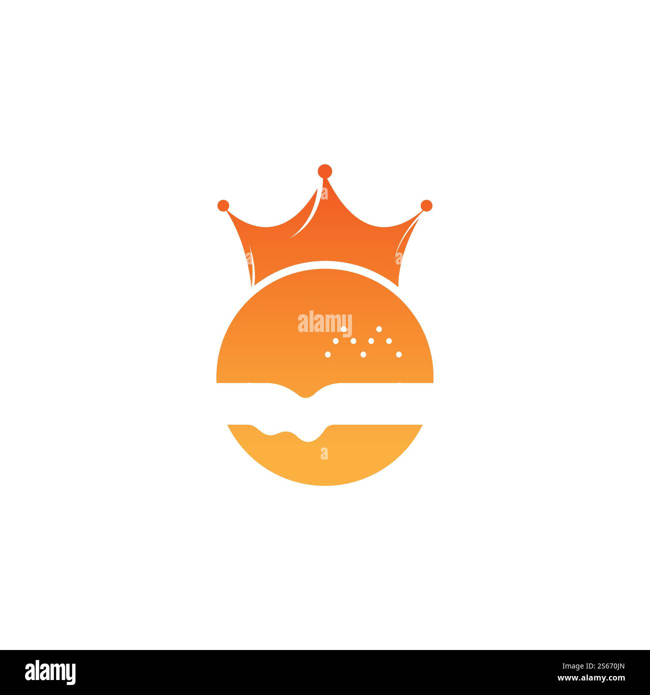 Logo Burger King Vector. Concept de Burger avec logo représentant une couronne. Illustration de Vecteur