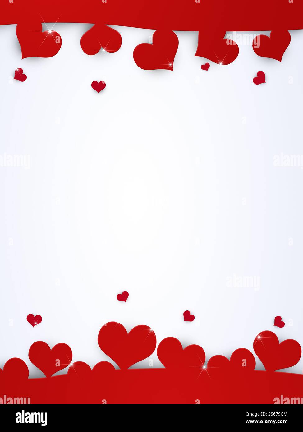 fond de vacances de saint-valentin avec des formes de coeur rouge et un espace de copie pour votre avis de texte Banque D'Images