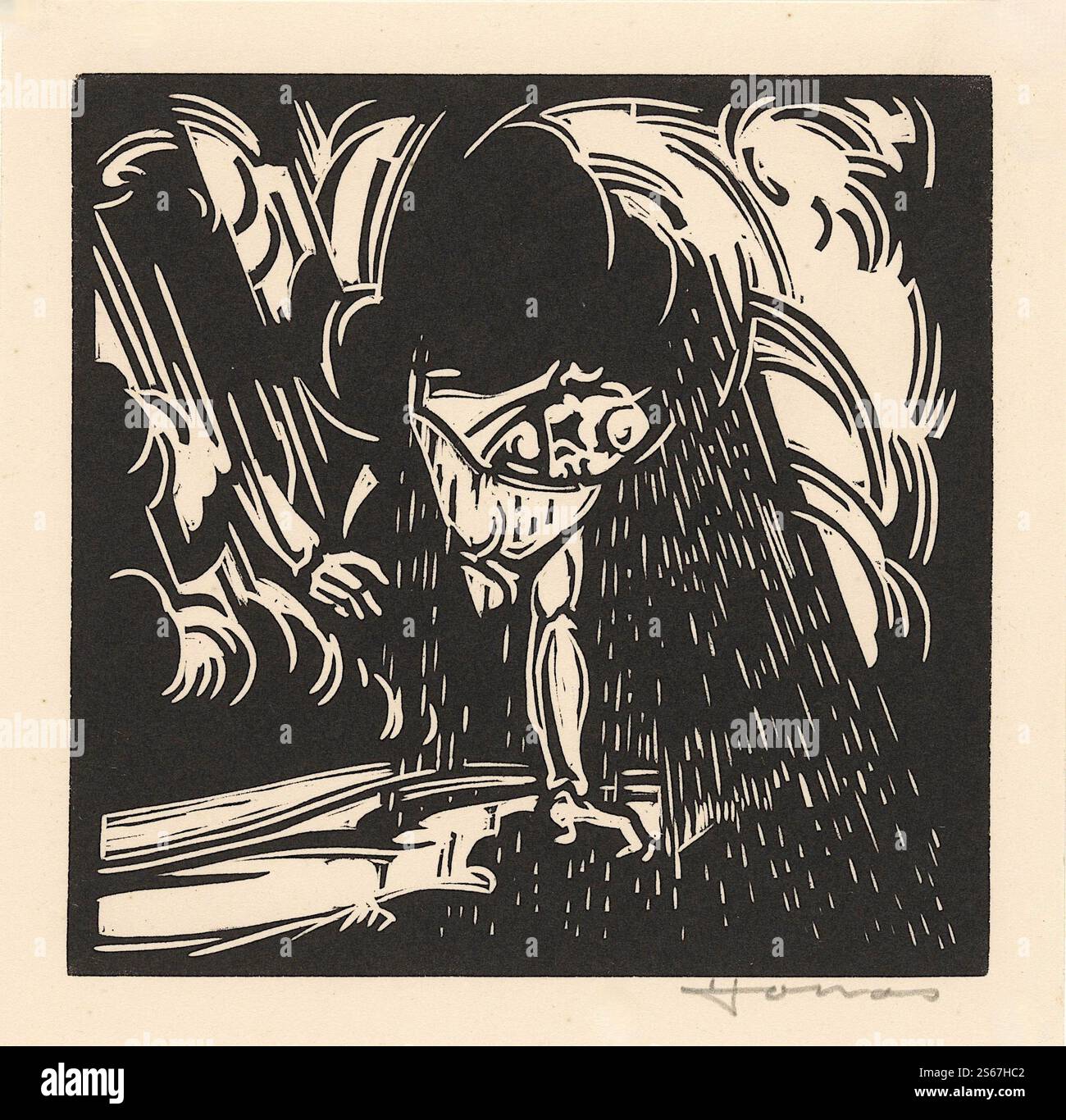 Henri Jonas - Personnalisation de la pluie sur un paysage - 1921 Banque D'Images Henri Jonas - Personnalisation de la pluie sur un paysage - 1921 Banque D'Images