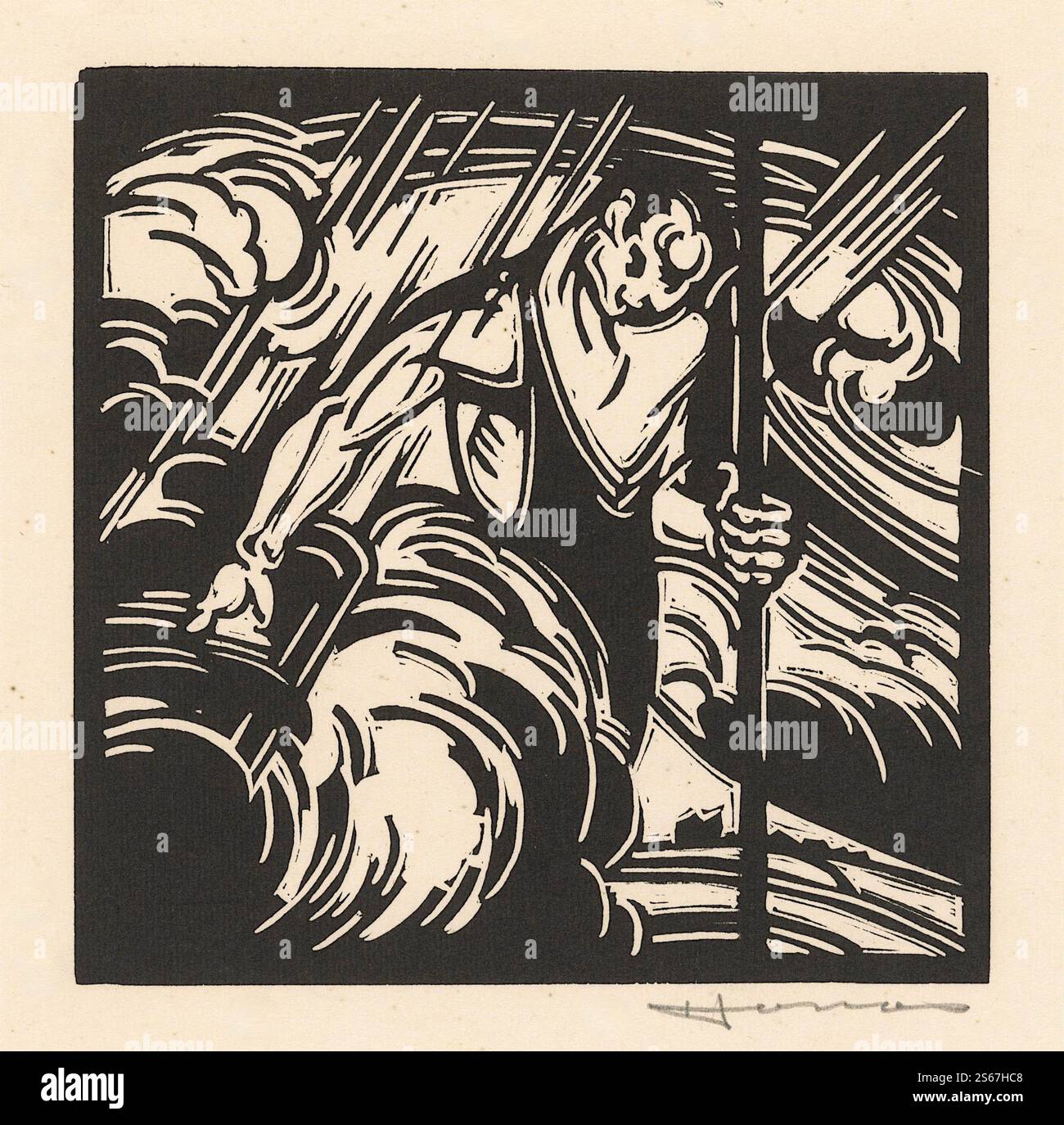 Henri Jonas - personnification de l'orage sur un paysage Banque D'Images Henri Jonas - personnification de l'orage sur un paysage Banque D'Images