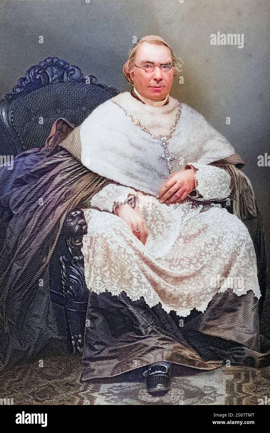 Nicholas Patrick Wiseman, 1802-1865. Englischer Kardinal, erster Erzbischof von Westminster, Historisch, digital restaurierte Reproduktion von einer Vorlage aus dem 19. Jahrhundert, date du dossier non précisée Banque D'Images