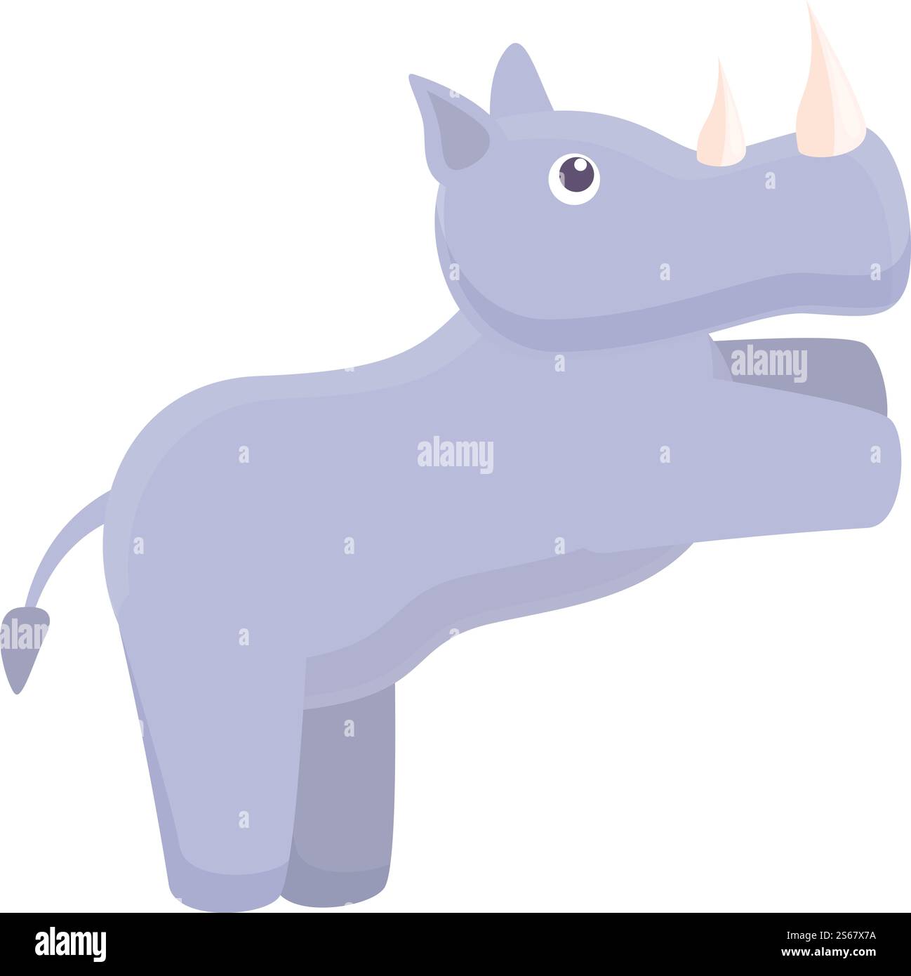 Icône de rhino paresseux. Dessin animé de l'icône vectorielle de rhino paresseux pour la conception Web isolé sur fond blanc. Icône de rhino paresseux, style de bande dessinée Illustration de Vecteur