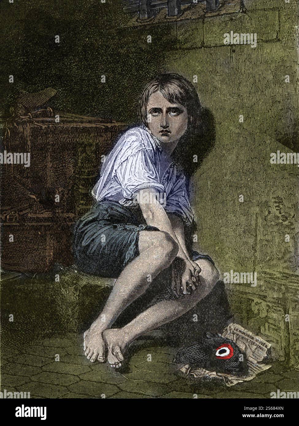 Portrait de Louis XVII dans la prison du Temple Paris Banque D'Images