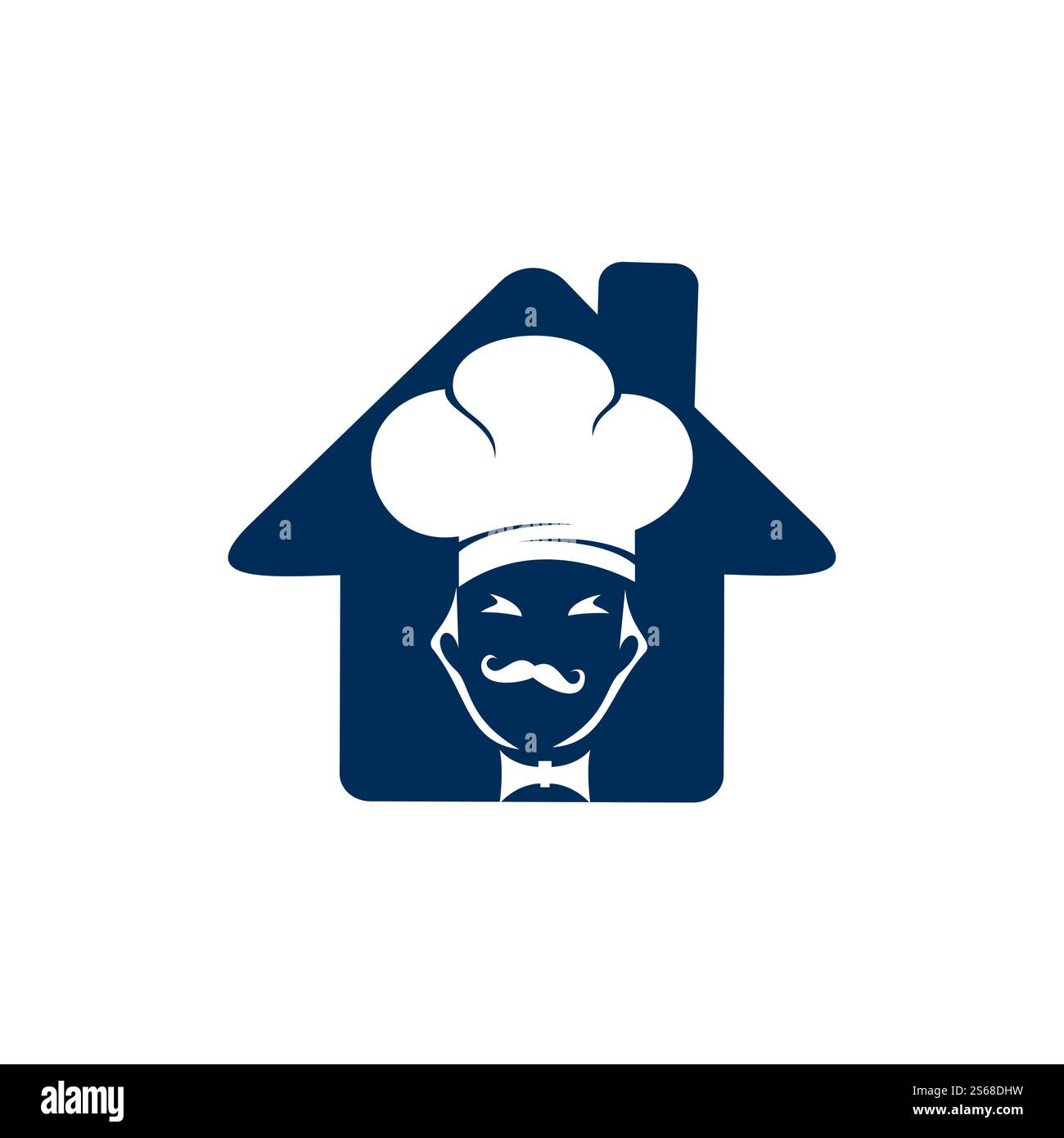 Design vectoriel du logo du chef cuisinier. Concept de logo de la maison de nourriture. Illustration de Vecteur