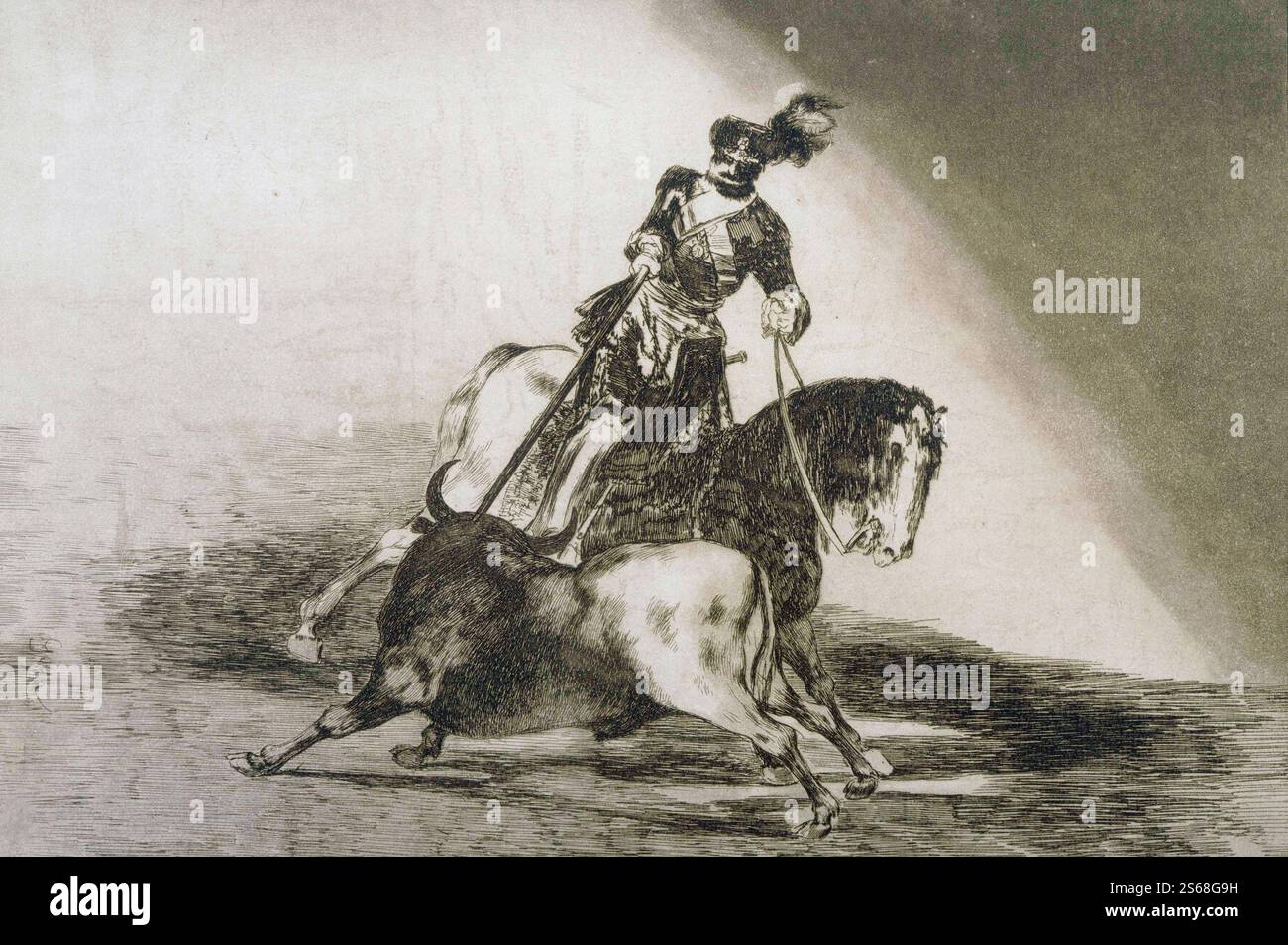 Francisco José de Goya - Charles Quint Lançant un taureau Banque D'Images