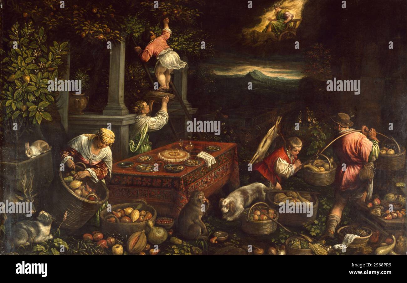Allégorie à l'élément Terre est une peinture de l'artiste vénitien de la Renaissance Leandro Bassano d'environ 1580, maintenant au Walters Art Museum, Baltimore. Banque D'Images Allégorie à l'élément Terre est une peinture de l'artiste vénitien de la Renaissance Leandro Bassano d'environ 1580, maintenant au Walters Art Museum, Baltimore. Banque D'Images