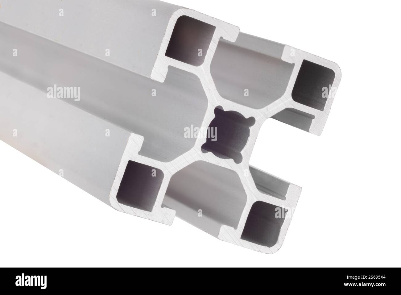 Profil d'extrusion en aluminium détaillé pour une utilisation structurelle Banque D'Images