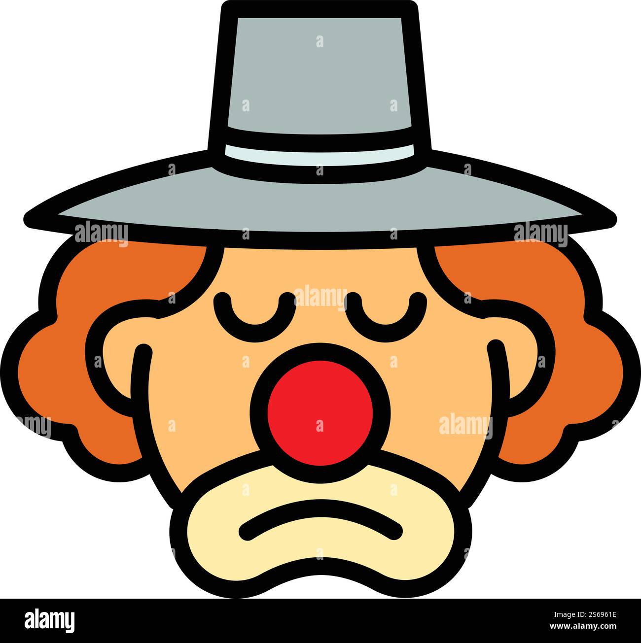 Icône de clown triste. Icône vectorielle de clown triste pour la conception de Web isolé sur fond blanc. Icône de clown triste, style de contour Illustration de Vecteur