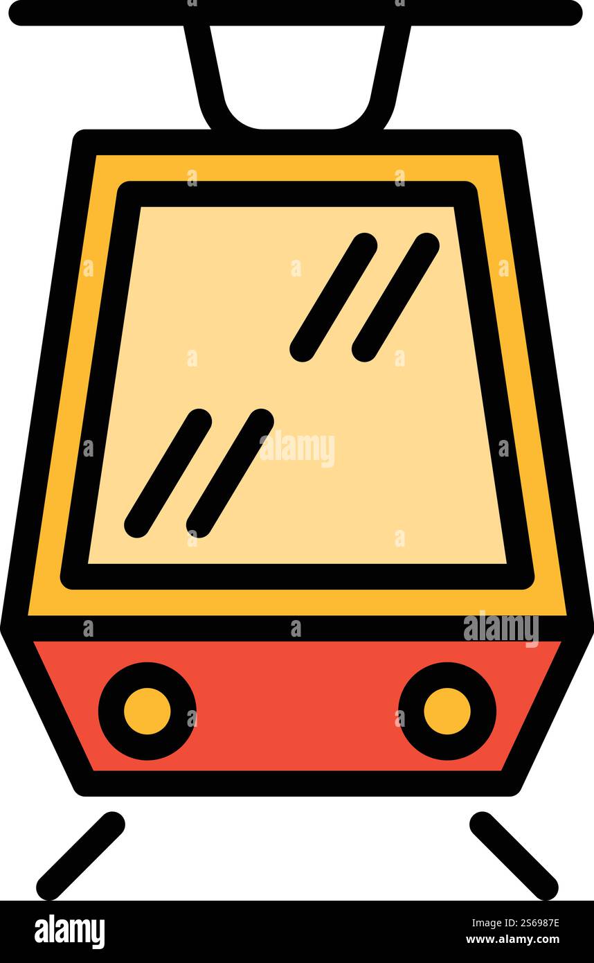 Icône de voiture de tram moderne. Icône vectorielle de voiture de tramway moderne pour la conception Web isolé sur fond blanc. Icône de voiture de tramway moderne, style de contour Illustration de Vecteur