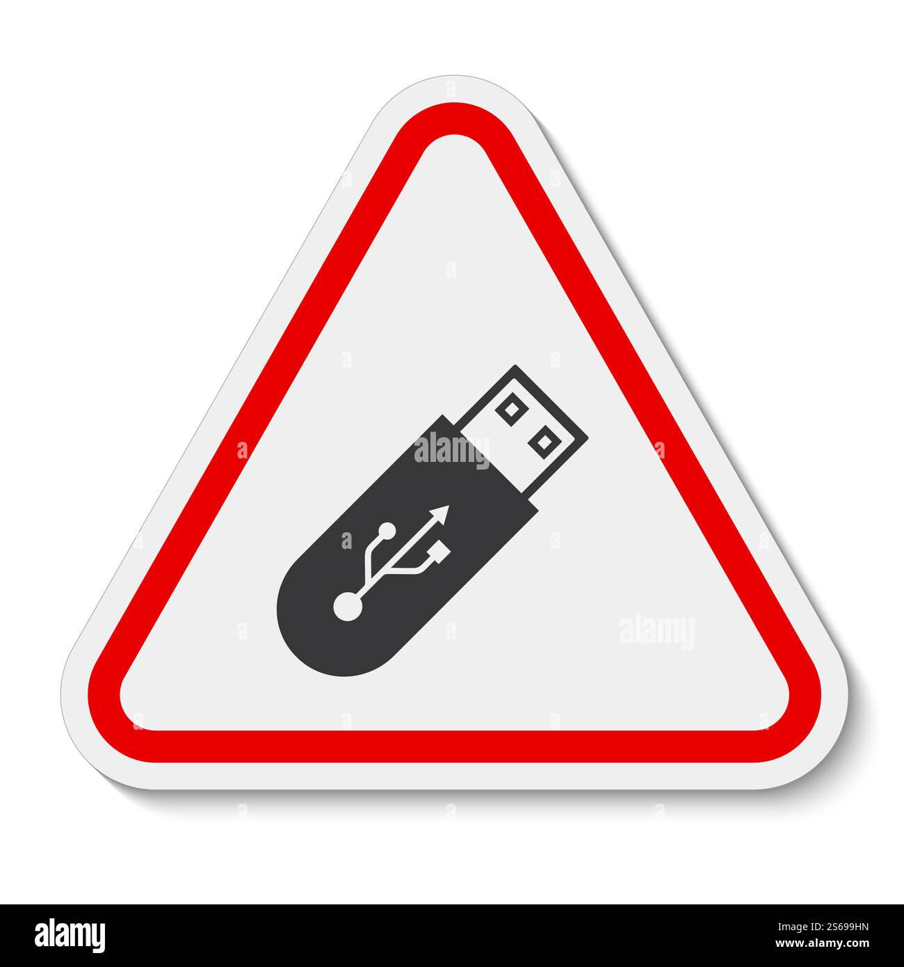 Ne pas utiliser le symbole de clé USB isoler sur fond blanc, illustration vectorielle Illustration de Vecteur