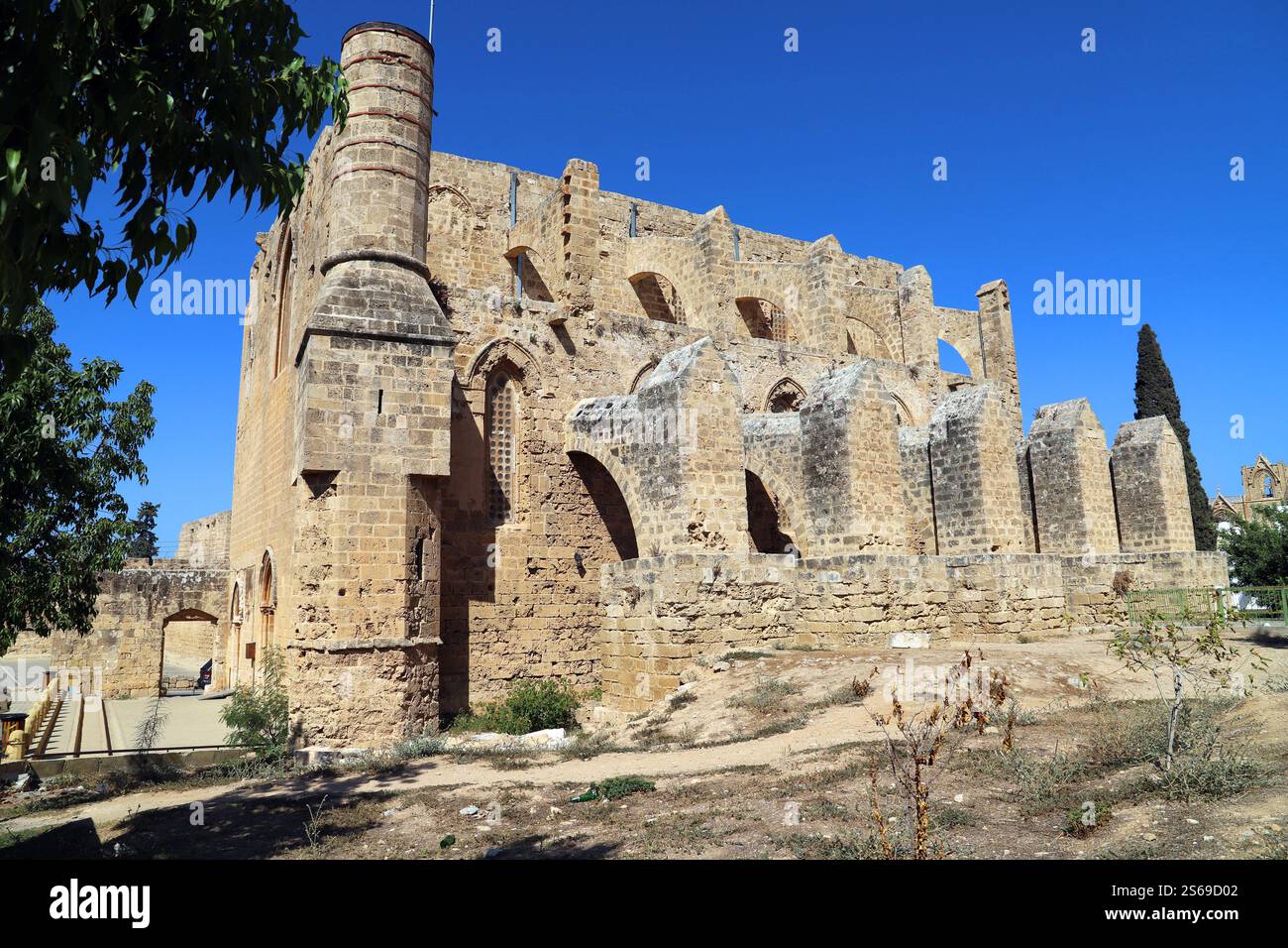 Cathédrale de Pierre et de Saint Paul, rebaptisée mosquée ottomane Sinan Pacha, Famagouste, Chypre du Nord Banque D'Images