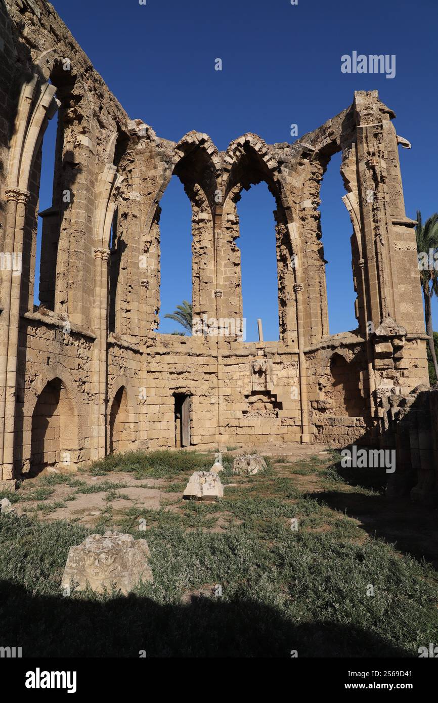 Les ruines de l'église Saint-Georges des Latins, Famagouste, Chypre du Nord Banque D'Images