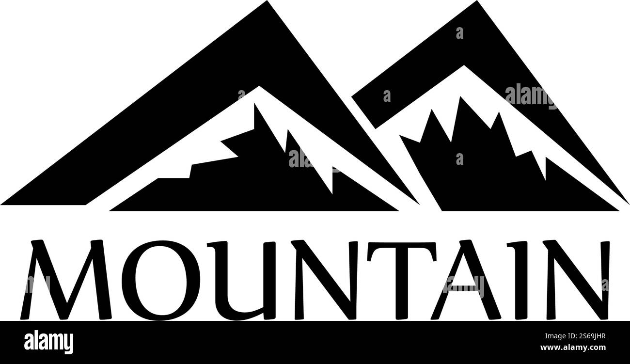 Conception vectorielle de modèle de logo de montagnes Illustration de Vecteur