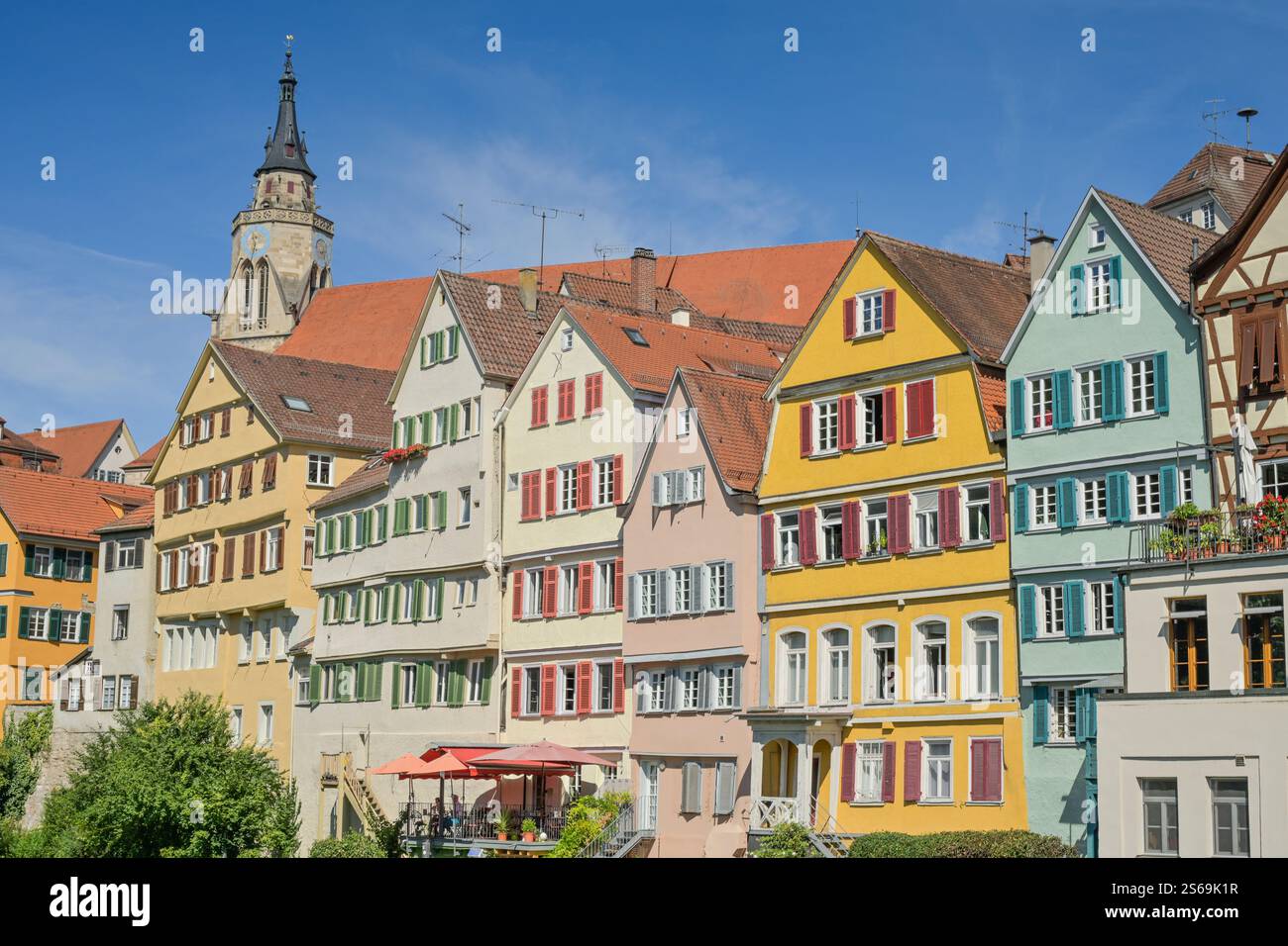 Altbauten, Neckarfront, Altstadt, Tübingen, Bade-Württemberg, Deutschland Banque D'Images
