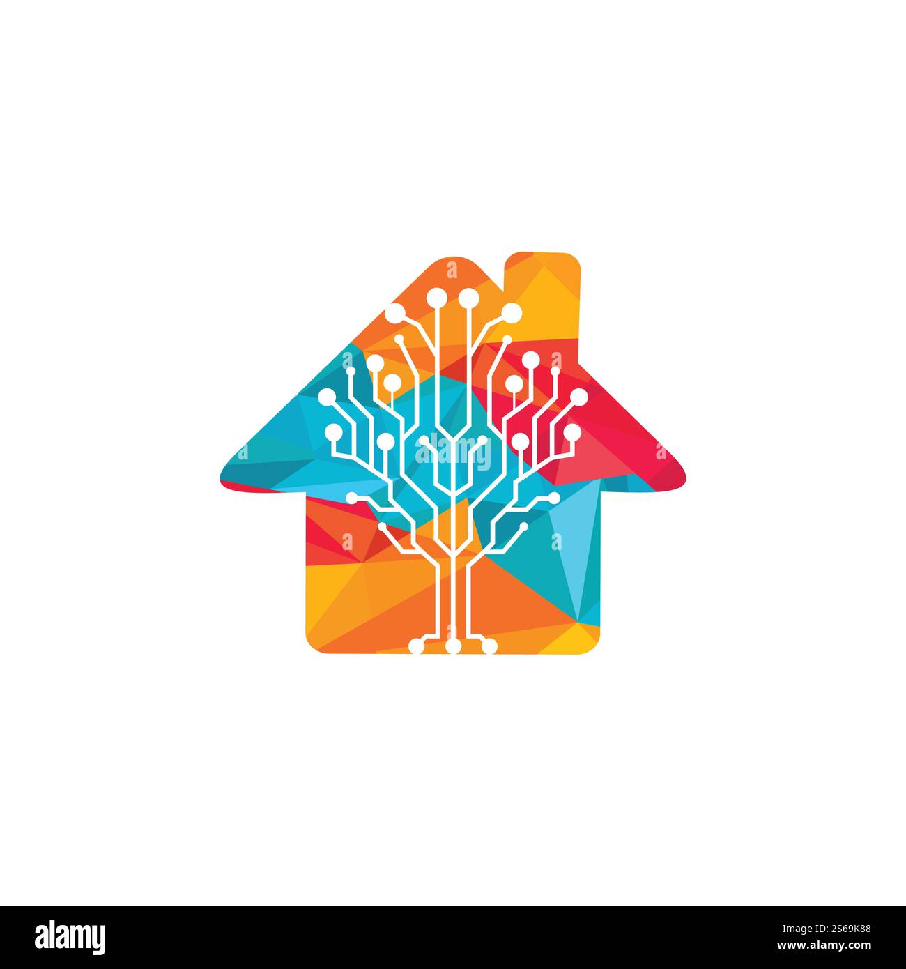 Conception de logo vectoriel Digital Home. Icône Smart Home. Illustration de Vecteur