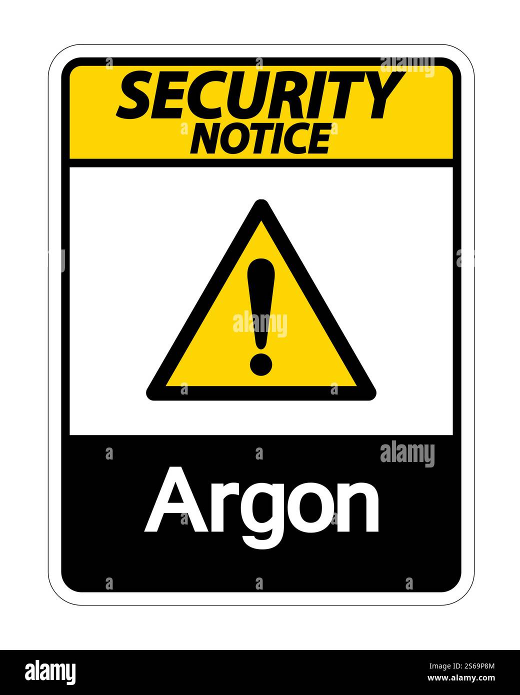Avis de sécurité symbole d'argon signe sur fond blanc, illustration vectorielle Illustration de Vecteur